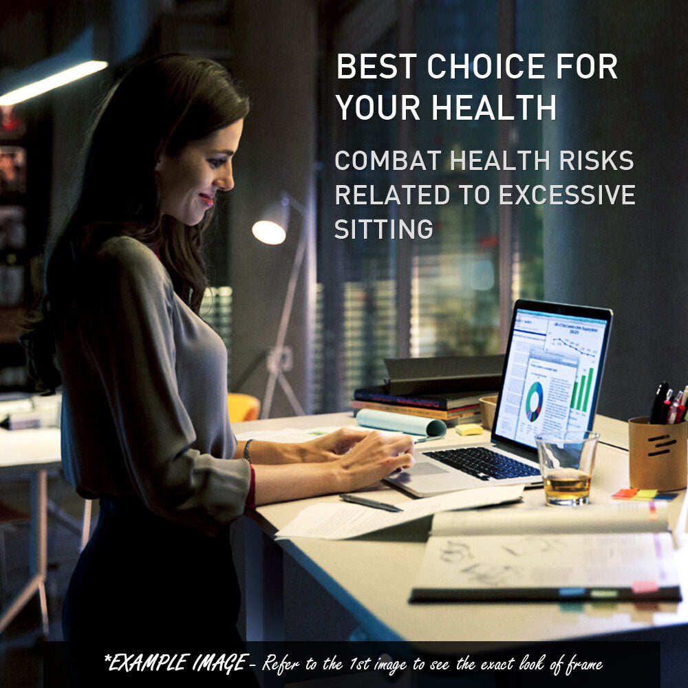 Fortia Sit To Stand Up Standing Desk, 160x75cm, 62-128cm Electric Height Adjustable, Dual Motor, 120kg Load, Arched, White/Black Frame - Cosy Abode