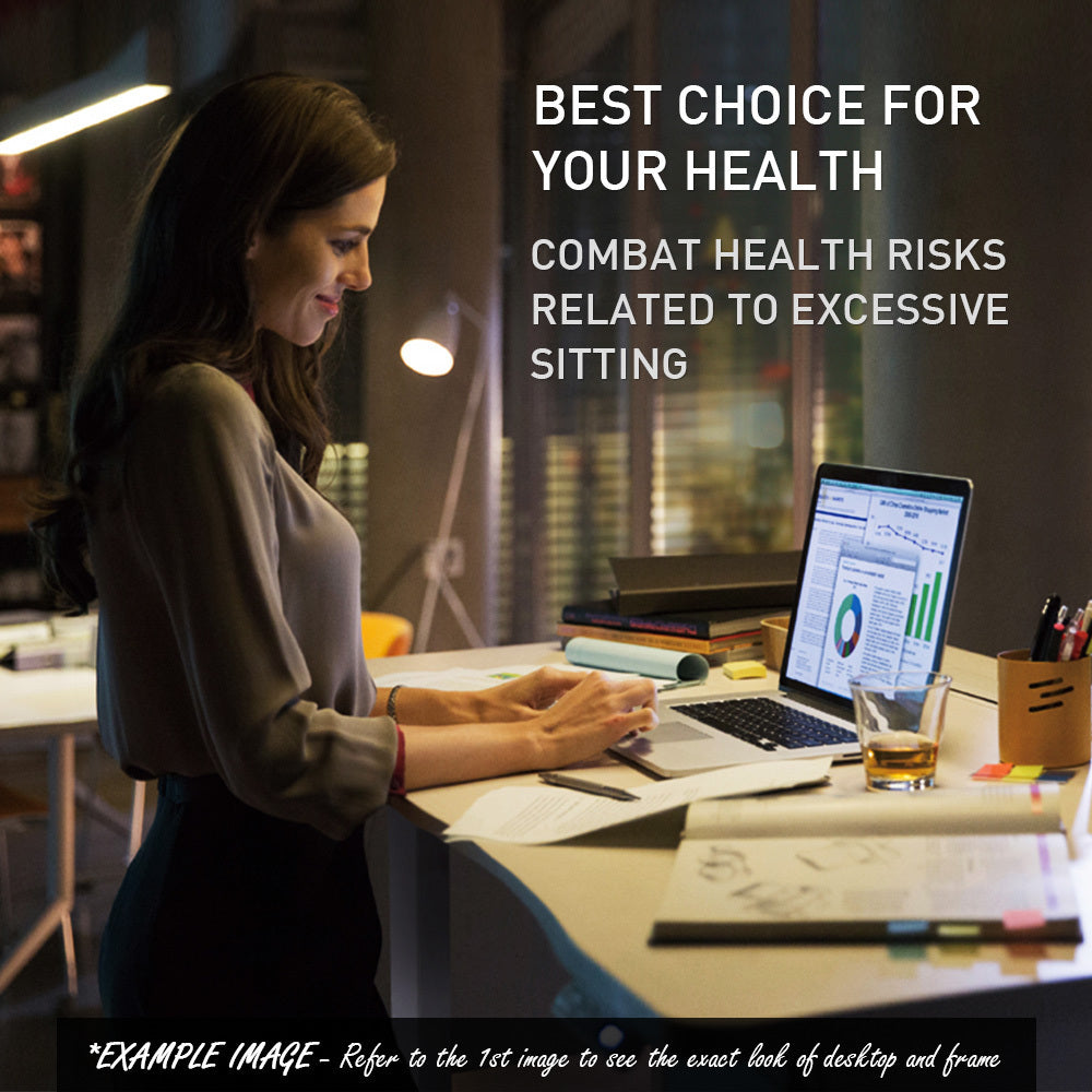 Fortia Sit To Stand Up Standing Desk, 160x75cm, 62-128cm Electric Height Adjustable, Dual Motor, 120kg Load, Arched, Walnut Style/Silver Frame - Cosy Abode