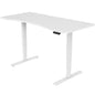 Fortia Sit To Stand Up Standing Desk, 150x70cm, 62-128cm Electric Height Adjustable, Dual Motor, 120kg Load, Arched, White/White Frame - Cosy Abode
