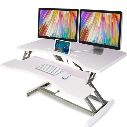 FORTIA 83cm Desk Riser Office Shelf Standup Sit Stand Standing Height Adjustable - Cosy Abode