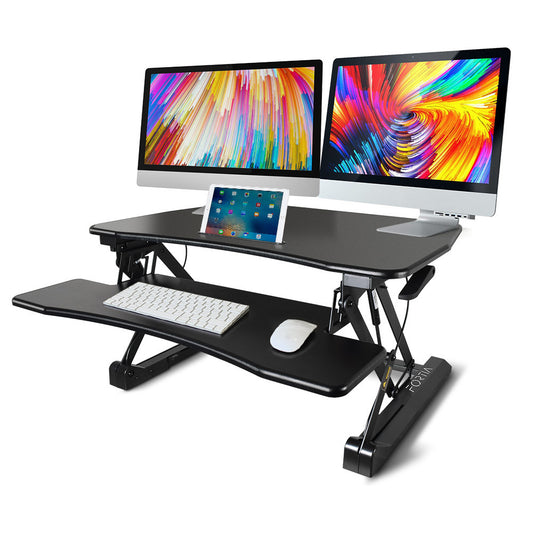 FORTIA Height Adjustable Standing Desk Riser Sit/Stand Computer Desktop Office - Cosy Abode