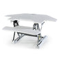 Fortia Corner Desk Riser 110cm Wide Adjustable Sit to Stand for Dual Monitor, Keyboard, Laptop, White - Cosy Abode