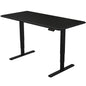 Fortia Sit To Stand Up Standing Desk, 150x70cm, 62-128cm Electric Height Adjustable, Dual Motor, 120kg Load, Black/Black Frame - Cosy Abode