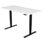 Fortia Sit To Stand Up Standing Desk, 150x70cm, 62-128cm Electric Adjustable Height, Dual Motor, 120kg Load, White/Black Frame - Cosy Abode