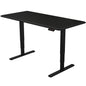 Fortia Sit To Stand Up Standing Desk, 160x75cm, 62-128cm Electric Height Adjustable, Dual Motor, 120kg Load, Black/Black Frame - Cosy Abode