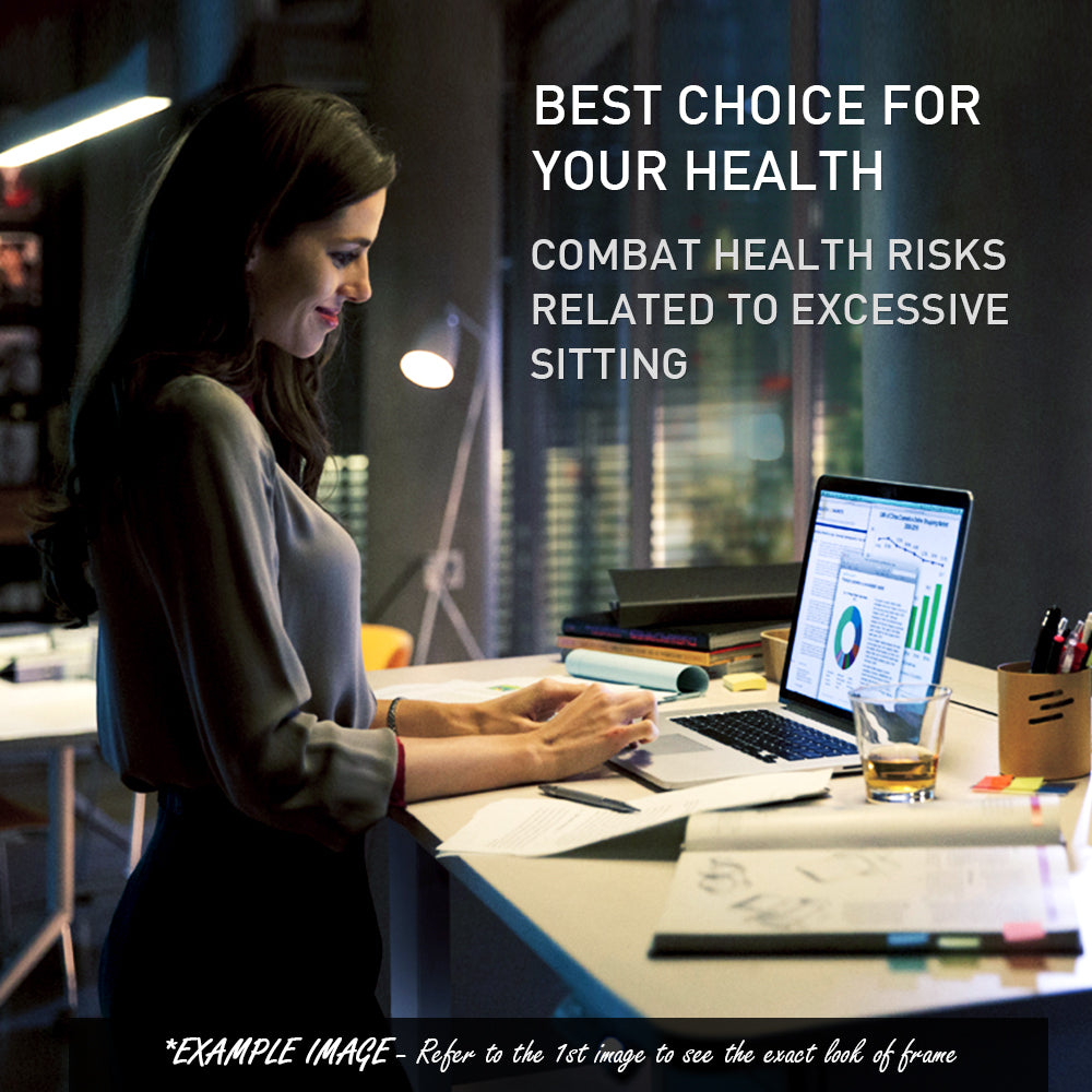 Fortia Sit To Stand Up Standing Desk, 160x75cm, 62-128cm Electric Height Adjustable, Dual Motor, 120kg Load, Walnut Style/Black Frame - Cosy Abode