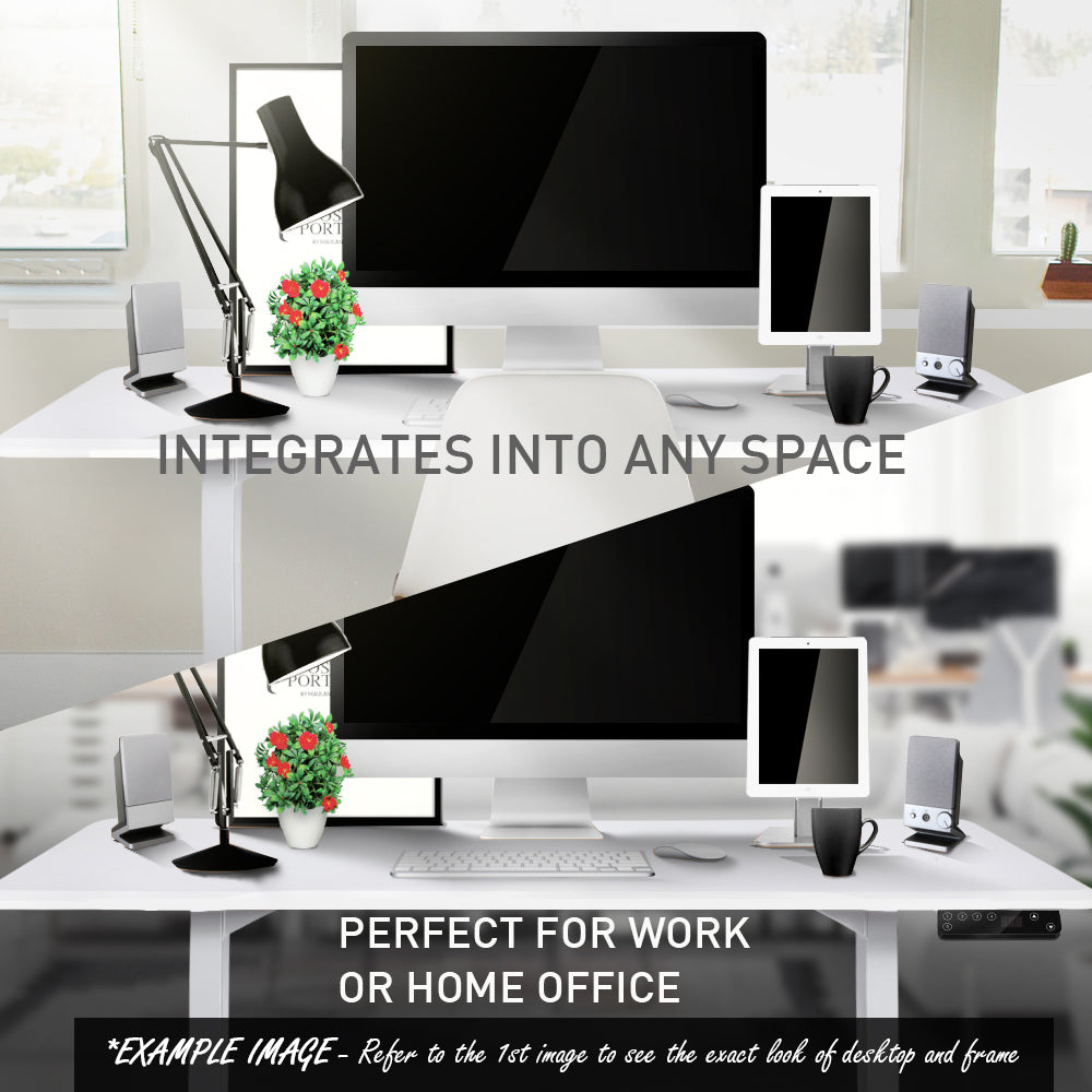 Fortia Sit To Stand Up Standing Desk, 150x70cm, 62-128cm Electric Height Adjustable, Dual Motor, 120kg Load, Walnut Style/Silver Frame - Cosy Abode
