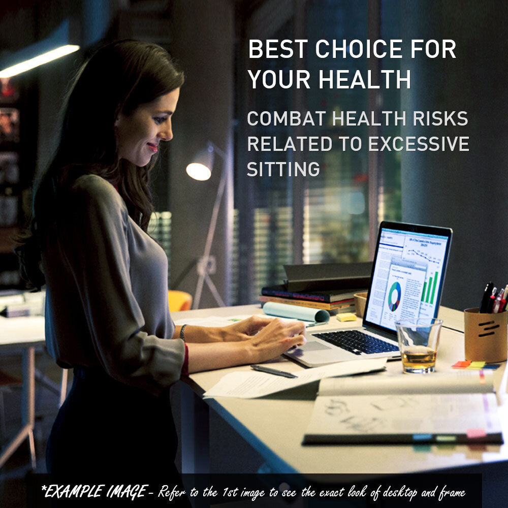 Fortia Sit To Stand Up Standing Desk, 160x75cm, 62-128cm Electric Height Adjustable, Dual Motor, 120kg Load, Walnut Style/Silver Frame - Cosy Abode