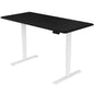 Fortia Sit To Stand Up Standing Desk, 160x75cm, 62-128cm Electric Height Adjustable, Dual Motor, 120kg Load, Black/White Frame - Cosy Abode
