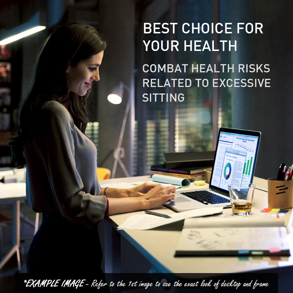 Fortia Sit To Stand Up Standing Desk, 160x75cm, 62-128cm Electric Height Adjustable, Dual Motor, 120kg Load, Black/White Frame - Cosy Abode