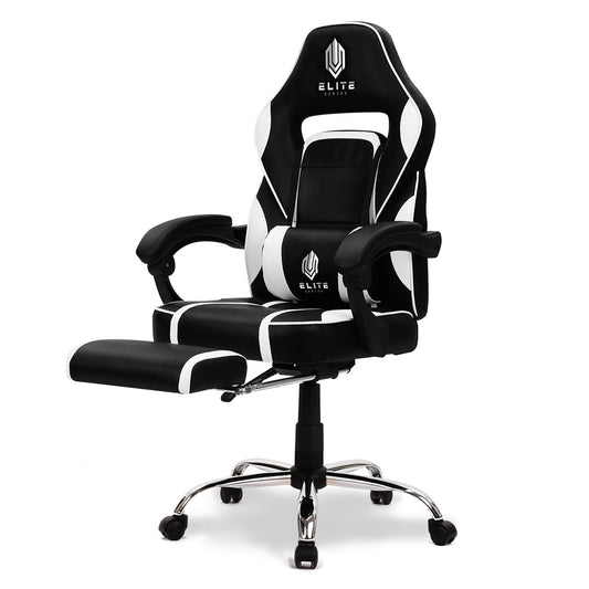 OVERDRIVE Gaming Chair Racing Computer PC Seat Office Reclining Footrest Black - Cosy Abode