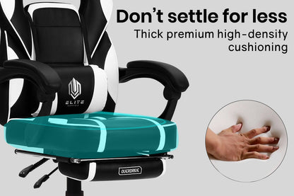 OVERDRIVE Gaming Chair Racing Computer PC Seat Office Reclining Footrest Black - Cosy Abode