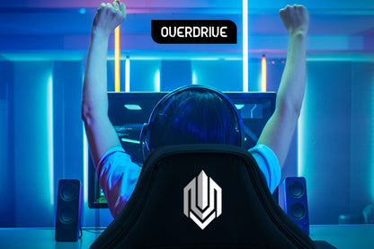 OVERDRIVE Gaming Chair Racing Computer PC Seat Office Reclining Footrest Black - Cosy Abode