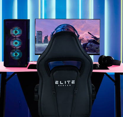 OVERDRIVE Gaming Chair Pink Racing Computer Office Ergonomic Reclining Footrest - Cosy Abode