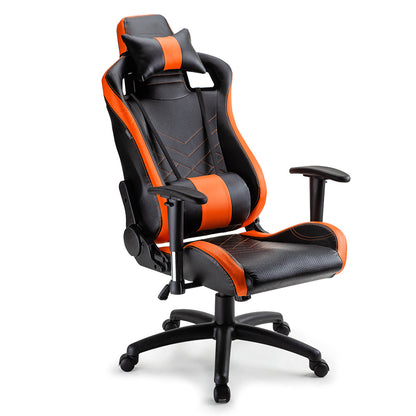 Overdrive Gaming Chair Office Computer Racing PU Leather Executive Black Orange - Cosy Abode