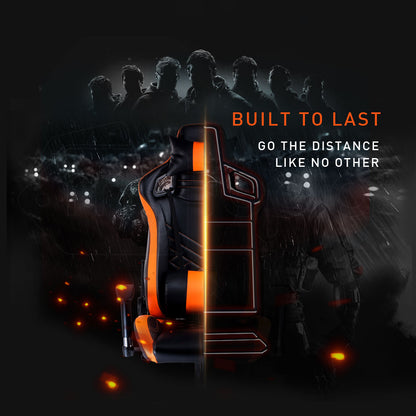 Overdrive Gaming Chair Office Computer Racing PU Leather Executive Black Orange - Cosy Abode