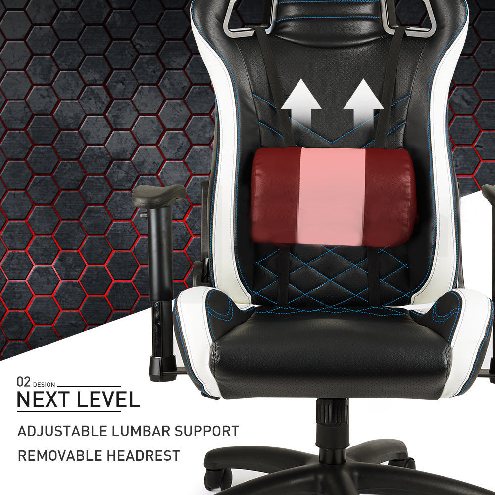 Overdrive Gaming Chair Office Computer Racing PU Leather Executive Race Black - Cosy Abode