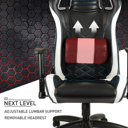 Overdrive Gaming Chair Office Computer Racing PU Leather Executive Race Black - Cosy Abode