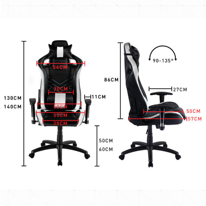 Overdrive Gaming Chair Office Computer Racing PU Leather Executive Race Black - Cosy Abode