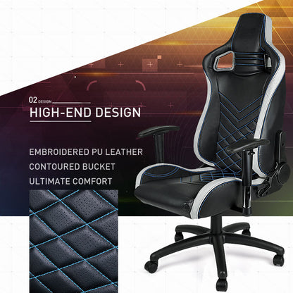 Overdrive Gaming Chair Office Computer Racing PU Leather Executive Race Black - Cosy Abode
