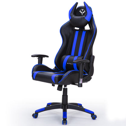 OVERDRIVE Diablo Reclining Gaming Chair Black & Blue Computer Lumbar Office Horns - Cosy Abode