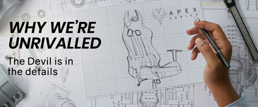 OVERDRIVE Diablo Reclining Gaming Chair Black & White Seat Computer Office Neck Lumbar Horns - Cosy Abode