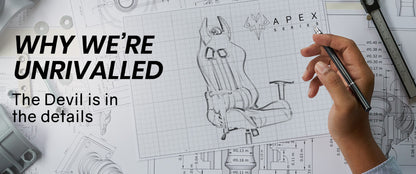OVERDRIVE Diablo Reclining Gaming Chair Black & White Seat Computer Office Neck Lumbar Horns - Cosy Abode