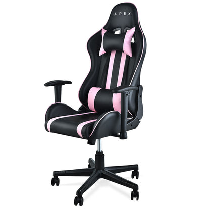 OVERDRIVE Reclining Pink Gaming Chair Office Computer Ergonomic Racing Seat - Cosy Abode
