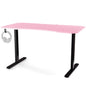 OVERDRIVE Gaming PC Desk Carbon Fiber Style, Pink and Black, with Headset Holder, Gaming Mouse Pad - Cosy Abode