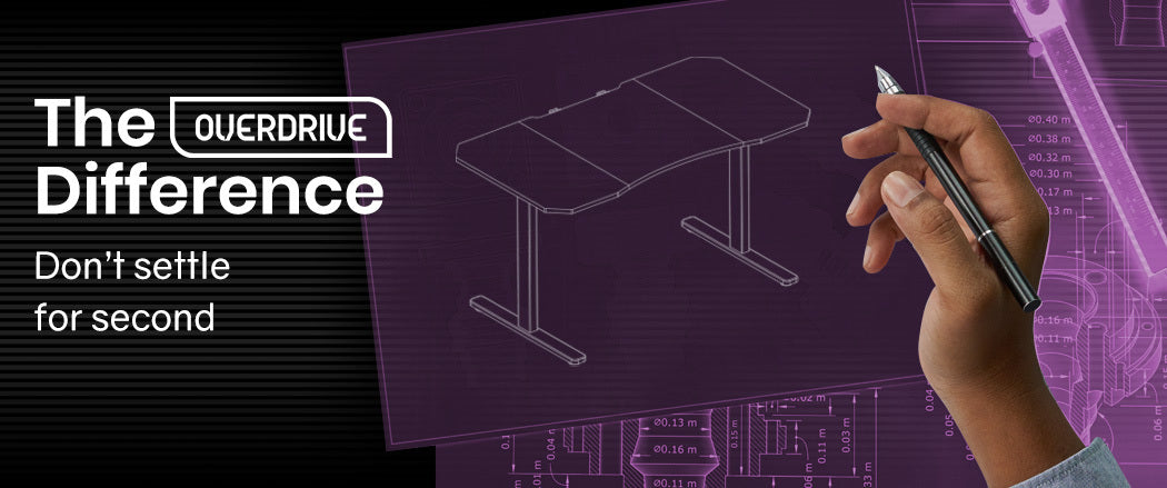 OVERDRIVE Gaming PC Desk Carbon Fiber Style, Pink and Black, with Headset Holder, Gaming Mouse Pad - Cosy Abode