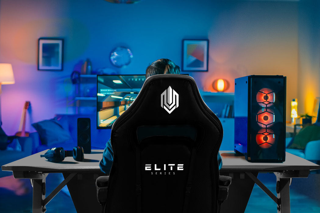 OVERDRIVE Gaming Chair Desk Racing Seat Setup PC Combo Office Black Table Foot - Cosy Abode