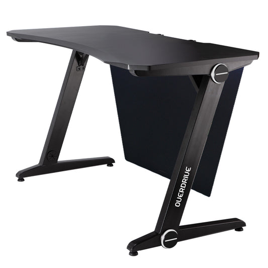 OVERDRIVE Gaming Desk 120cm PC Table Setup Computer Black Carbon Fiber Look - Cosy Abode