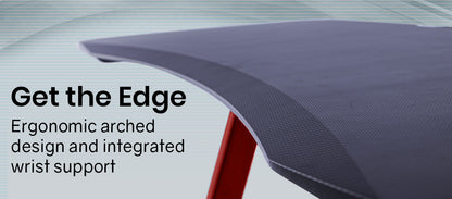 OVERDRIVE Gaming Desk 120cm  Computer Black PC Red LED Lights Carbon Fiber Look - Cosy Abode