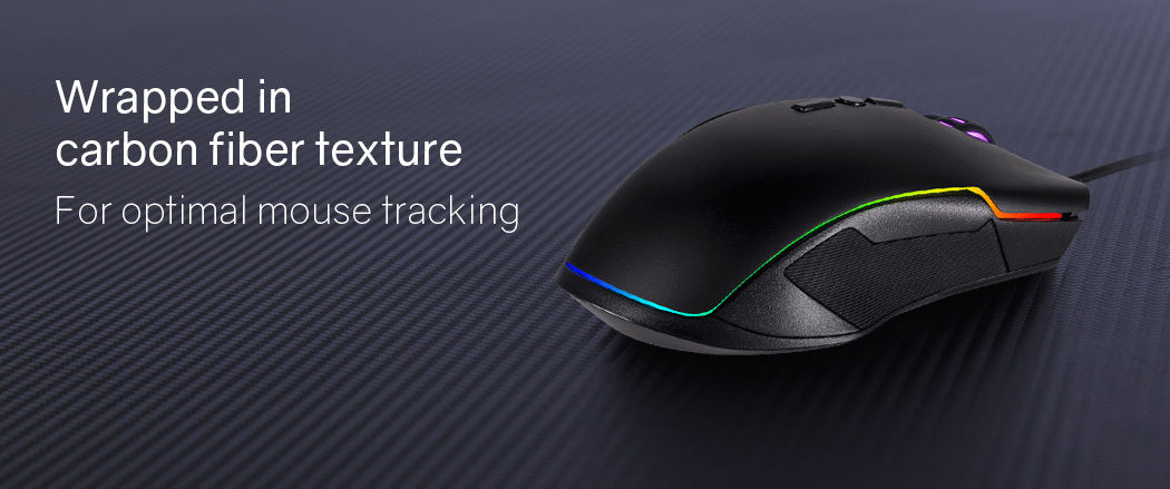 OVERDRIVE Gaming Desk 120cm  Computer Black PC Red LED Lights Carbon Fiber Look - Cosy Abode