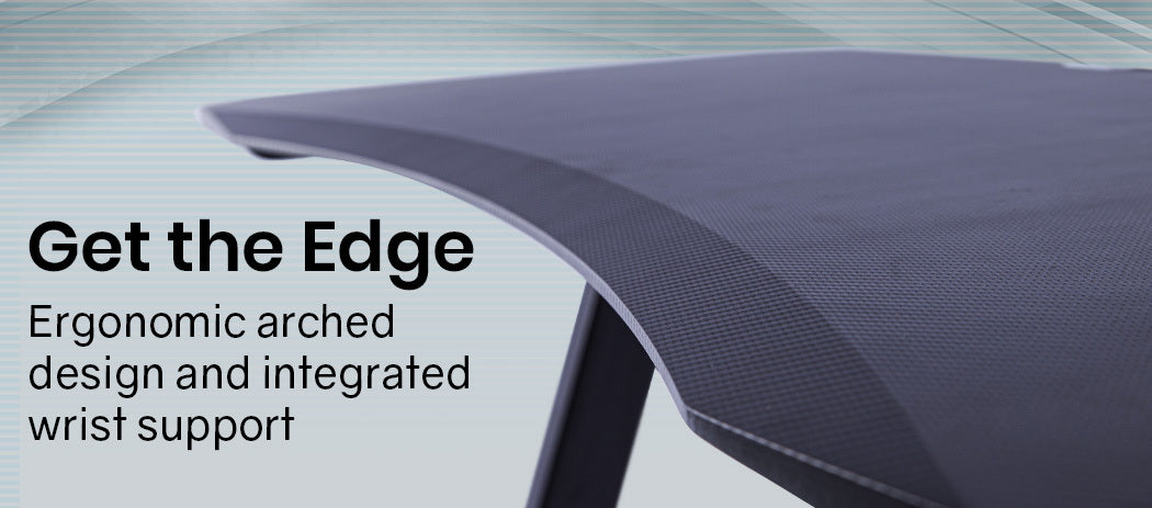 OVERDRIVE Gaming Desk 120cm  Computer Black PC Blue LED Lights Carbon Fiber Look - Cosy Abode