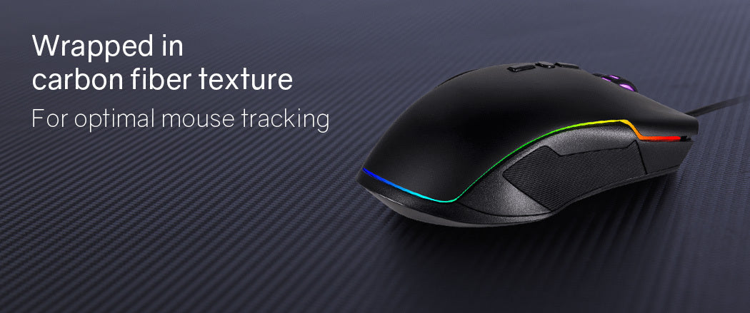 OVERDRIVE Gaming Desk 120cm  Computer Black PC Blue LED Lights Carbon Fiber Look - Cosy Abode