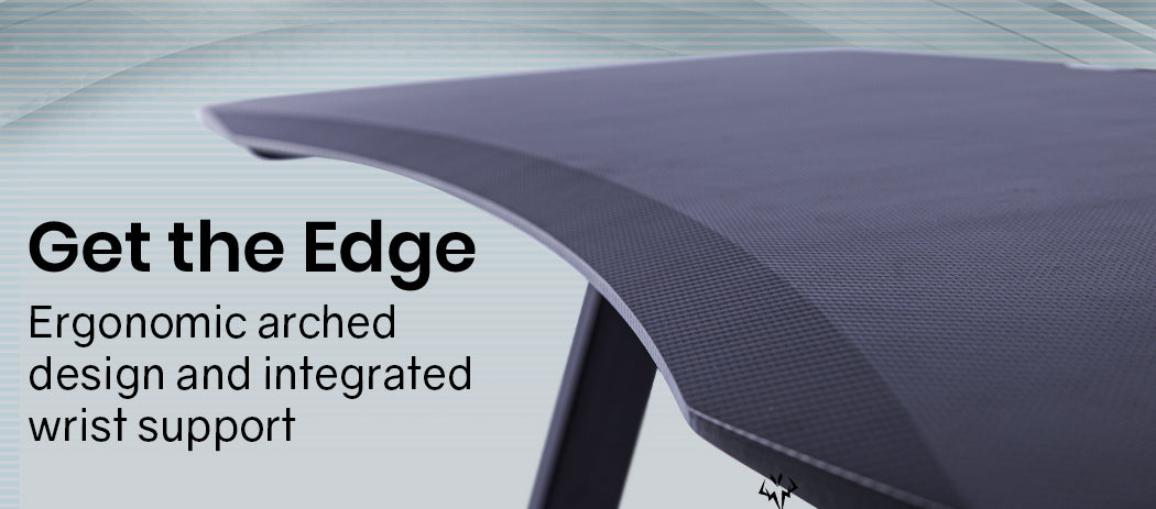 OVERDRIVE Gaming Desk 120cm PC Computer LED Lights Carbon Fibre Style Black RGB - Cosy Abode