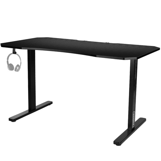 OVERDRIVE Gaming Desk 139cm PC Table Setup Computer Carbon Fiber Style Black - Cosy Abode