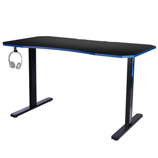 OVERDRIVE Gaming Desk 139cm PC Table Computer Setup Carbon Fiber Style Black - Cosy Abode