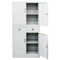 FORTIA Stationery Cabinet Office Home Storage Metal Lockable 4 Door Cupboard Drawers - Cosy Abode