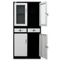 FORTIA Stationery Cabinet Office Storage Metal Lockable 4 Door Cupboard Drawers - Cosy Abode