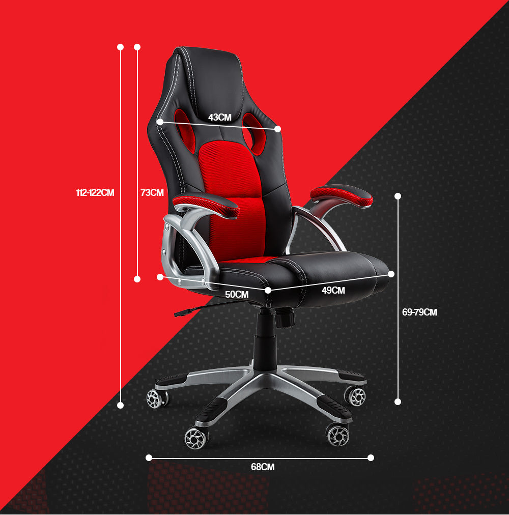 OVERDRIVE Racing Office Chair Seat Executive Computer Gaming PU Leather Deluxe - Cosy Abode