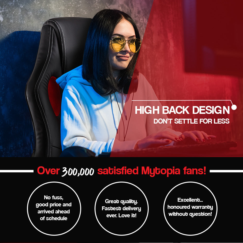 OVERDRIVE Racing Office Chair Seat Executive Computer Gaming PU Leather Deluxe - Cosy Abode