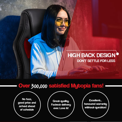 OVERDRIVE Racing Office Chair Seat Executive Computer Gaming PU Leather Deluxe - Cosy Abode