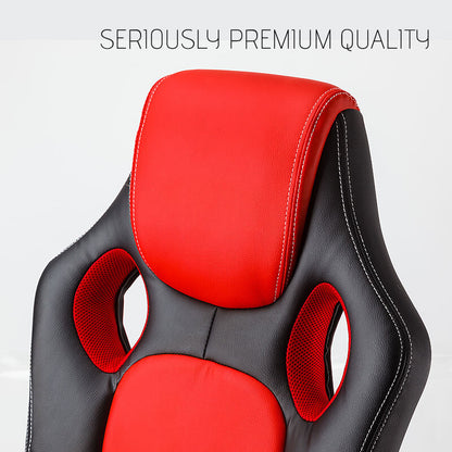OVERDRIVE Racing Office Chair - Seat Executive Computer Gaming PU Leather Deluxe - Cosy Abode