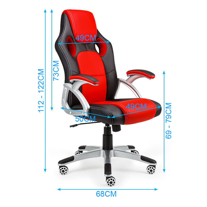 OVERDRIVE Racing Office Chair - Seat Executive Computer Gaming PU Leather Deluxe - Cosy Abode
