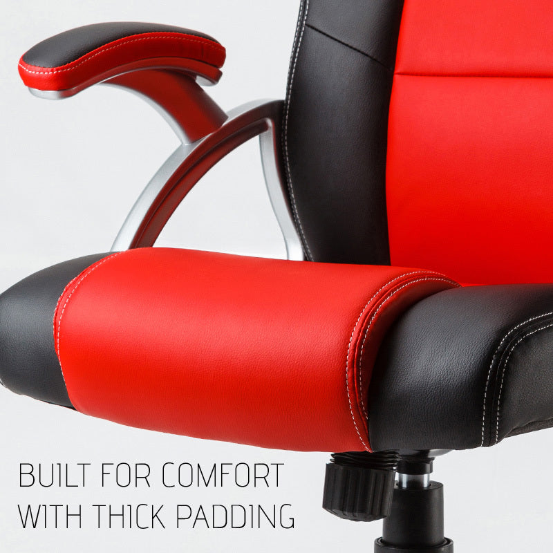 OVERDRIVE Racing Office Chair - Seat Executive Computer Gaming PU Leather Deluxe - Cosy Abode