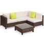 LONDON RATTAN 5pc Sofa Outdoor Furniture Brown Wicker Lounge Set Setting Pool - Cosy Abode