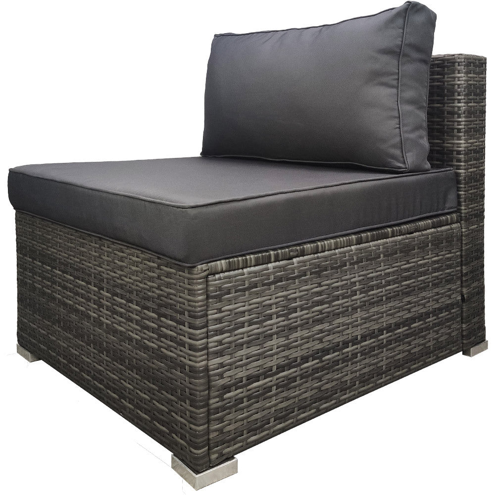 LONDON RATTAN Create Your Own Outdoor Setting - SINGLE SEAT Section - Grey - Cosy Abode