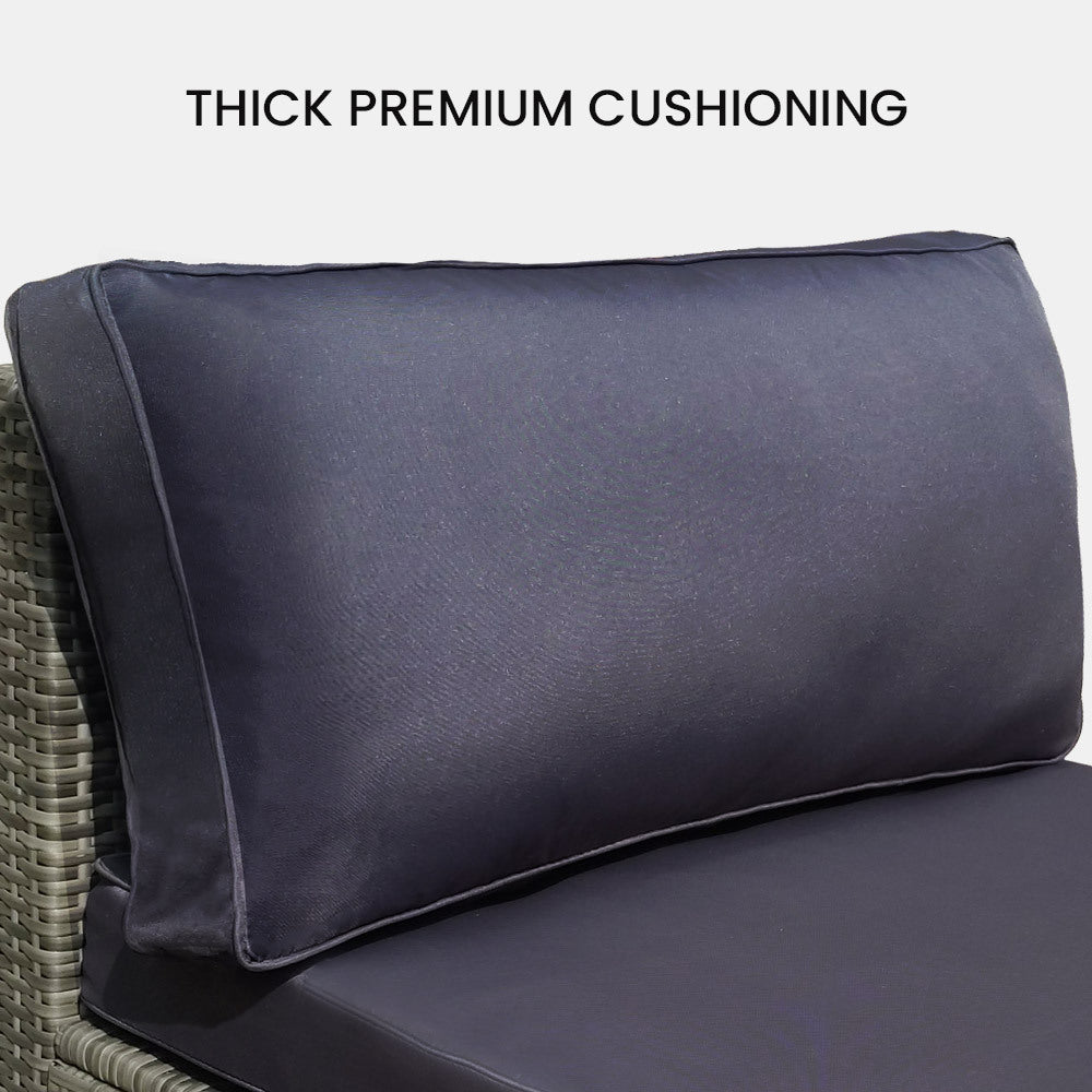 LONDON RATTAN Create Your Own Outdoor Setting - SINGLE SEAT Section - Grey - Cosy Abode